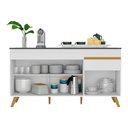 Ver imagem 4 de Balcão Cozinha Gabinete Pia 150 Cm 3 Portas 1 Gaveta Veneza Gw Multimóveis Mp3740 Branco
