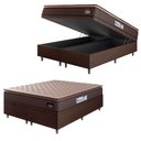 Ver imagem 1 de Cama Box Baú Casal Queen Colchão Espuma D33 Pillow Top Millenium Suede Marrom Hellen