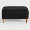 Ver imagem 2 de Puff Bela Manu Decor Madri Pés Palito Couríssimo Preto