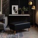 Ver imagem 3 de Puff Bela Manu Decor Madri Pés Palito Couríssimo Preto