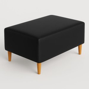 Puff Bela Manu Decor Madri Pés Palito Couríssimo Preto