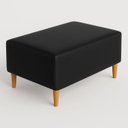 Ver imagem 1 de Puff Bela Manu Decor Madri Pés Palito Couríssimo Preto