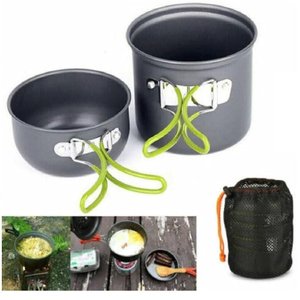 Kit Conjunto Panelas Camping Alumínio Tático Pesca 2 Peças