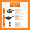 Ver imagem 2 de Caçarola Turim Alumínio Chumbo Antiaderente 2,8l + Faqueiro Ipanema 24pc + Wok Loreto 3,6l