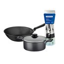 Ver imagem 1 de Caçarola Turim Alumínio Chumbo Antiaderente 2,8l + Faqueiro Ipanema 24pc + Wok Loreto 3,6l