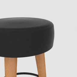 Kit 4 Banqueta Média Cozinha 60cm Estofada Preto Madeira Maciça Urban - 2
