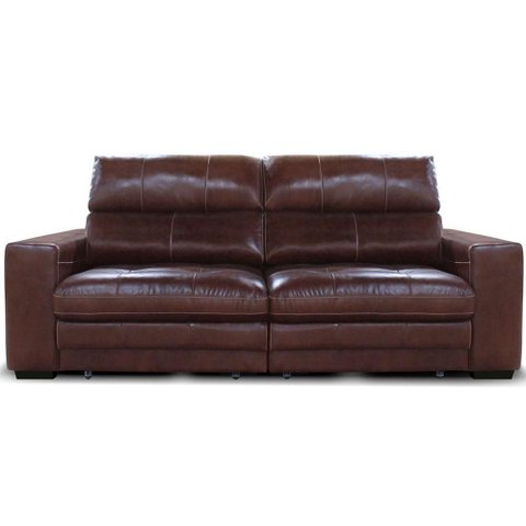 Sofá Naveen Retrátil Reclinável 2 Lugares Couro Mogno 250cm - 69967