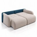 Ver imagem 7 de Sofá Cama Casal Retrátil e Reclinável 3 Lugares Bicolor Pérola / Azul 196cm