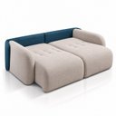 Ver imagem 7 de Sofá Cama Casal Retrátil e Reclinável 2 Lugares Bicolor Pérola / Azul 196cm