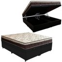 Ver imagem 1 de Cama Box Baú Bipartido Casal Suede + Colchão Casal Espuma Extra Firme D33 Elegance Ortopédico 64x138