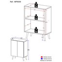 Ver imagem 4 de Sapateira 2 Portas Retrô Nina Multimóveis Branca/Preta