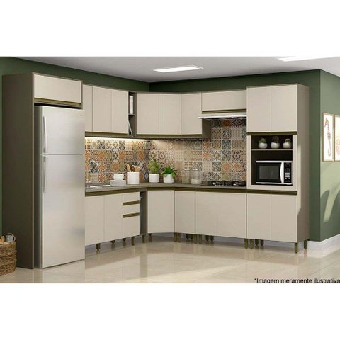 Cozinha Completa Connect 19 Peças (5 Armários + 5 Balcões + 1 Paneleiro + 8 Complementos) Duna/