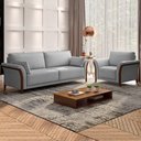 Ver imagem 2 de Conjunto Decorativo Poltrona e Sofá 222cm Market Veludo Cinza - Gran Belo