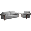 Ver imagem 1 de Conjunto Decorativo Poltrona e Sofá 222cm Market Veludo Cinza - Gran Belo
