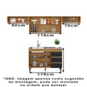 Ver imagem 4 de Cozinha Modulada 7 Portas 3 Gavetas 269cm Nature Preto Fosco PLLA