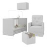 Berço 3 em 1 com Colchão Poltrona Puff e Armário Aéreo 2 Portas Multimóveis Mp4157 Branco - 1