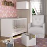 Berço 3 em 1 com Colchão Poltrona Puff e Armário Aéreo 2 Portas Multimóveis Mp4157 Branco - 2