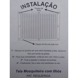 Tela mosquiteira com Repelente e Ilhós 110 x 130 cm - 4 Tela mosquiteira com Repelente e Ilhós 110 x 130 cm - 4