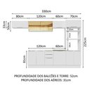 Ver imagem 4 de Armário de Cozinha Completa 330cm Branco Stella Madesa 04