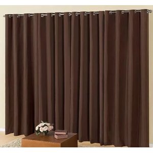 Cortina Blackout Tecido 2,80x2,50 Para Varão Simples:Marrom-escuro