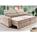 Ver imagem 1 de Sofá Retrátil e Reclinável 3,15m Cama inBox Big Puffer com SoftGel D40 Velupluma Bege