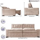 Ver imagem 2 de Sofá Retrátil e Reclinável 3,15m Cama inBox Big Puffer com SoftGel D40 Velupluma Bege