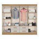 Ver imagem 2 de Guarda Roupa Casal Lite 8 Portas e 4 Gavetas Nature/off White - Móveis Leão