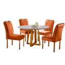 Ver imagem 2 de Conjunto Sala de Jantar 4 Lugares Mesa Redonda 1,2m e 4 Cadeiras Moveis Mix