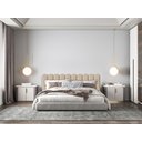 Ver imagem 4 de Cabeceira Nuvem Bege Modular Estofada Para Cama Box Casal - 7 módulos