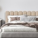 Ver imagem 1 de Cabeceira Nuvem Bege Modular Estofada Para Cama Box Casal - 7 módulos