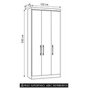 Ver imagem 2 de Guarda Roupa Modulado 102cm com 3 Portas Delphi Avelã/cinnamon L01 - Mpozenato