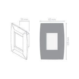 Balizador de Parede Led Libra Retangular 2w 3000k Branco Quente Bivolt Preto - 3