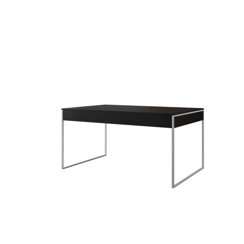 Mesa Industrial Filadélfia 120x75 Ferro Branco Tampo Preto