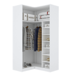 MÓDULO CLOSET CANTO A200XLX108XLY98 C/ NICHOS E CABIDEIRO M365.B MUNDI MOVEIS - 1