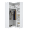 Ver imagem 1 de MÓDULO CLOSET CANTO A200XLX108XLY98 C/ NICHOS E CABIDEIRO M365.B MUNDI MOVEIS