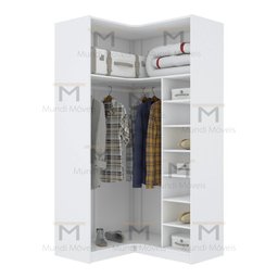 MÓDULO CLOSET CANTO A200XLX108XLY98 C/ NICHOS E CABIDEIRO M365.B MUNDI MOVEIS - 3