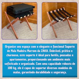 Suporte de Mala Madeira Marrom - Zaka:marrom - 5
