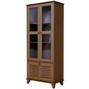 Ver imagem 2 de Cristaleira para Sala de Jantar 80cm 3 Portas Madeira Maciça e Vidro Aton S05 Ipê - Lyam Decor