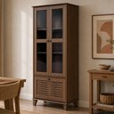 Ver imagem 4 de Cristaleira para Sala de Jantar 80cm 3 Portas Madeira Maciça e Vidro Aton S05 Ipê - Lyam Decor