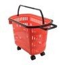 Cesto de Compras para Supermercado Tamanho Grande com Rodízio D300 - Della Plast Vermelha - 1