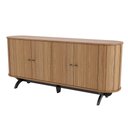 Ver imagem 1 de Balcão Buffet Para Sala De Estar Curvo 04 Portas Romagna 180cm D03 Freijó Preto Fosco - Lyam