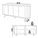 Ver imagem 5 de Balcão Buffet Para Sala De Estar Curvo 04 Portas Romagna 180cm D03 Freijó Preto Fosco - Lyam
