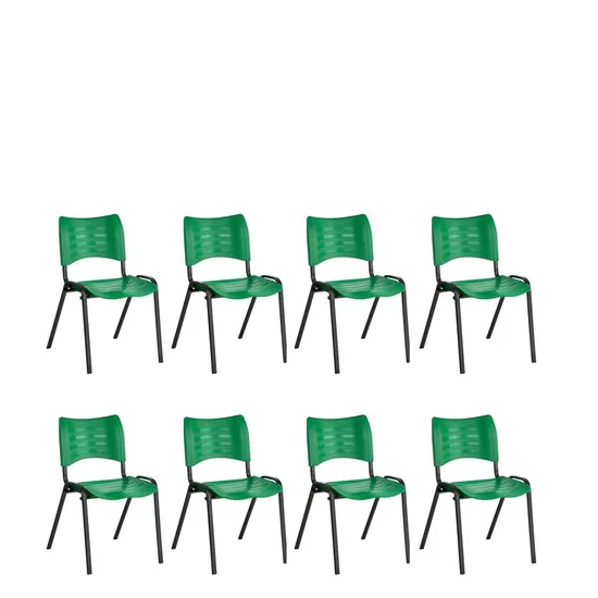 Kit 8 Cadeiras Plásticas 04 Pés Verde - 2026 - 2