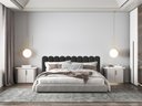 Ver imagem 3 de Cabeceira Estofada Nuvem Preto 2m x 60cm Para Cama King