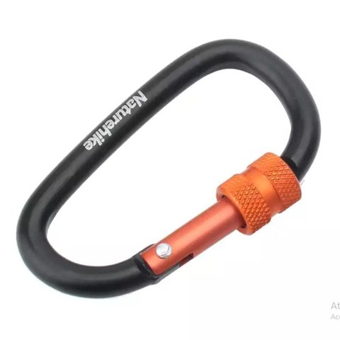 Mosquetão Chaveiro Screw 8 Cm Preto Preto