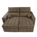 Ver imagem 5 de Sofá Retrátil e Reclinável 2,20M Molas Ensacadas e Costura Tripla Cama Inbox Nobre Suede Castor