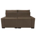 Ver imagem 6 de Sofá Retrátil e Reclinável 2,20M Molas Ensacadas e Costura Tripla Cama Inbox Nobre Suede Castor