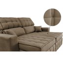 Ver imagem 4 de Sofá Retrátil e Reclinável 2,20M Molas Ensacadas e Costura Tripla Cama Inbox Nobre Suede Castor