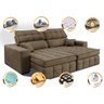 Sofá Retrátil e Reclinável 2,20M Molas Ensacadas e Costura Tripla Cama Inbox Nobre Suede Castor - 3