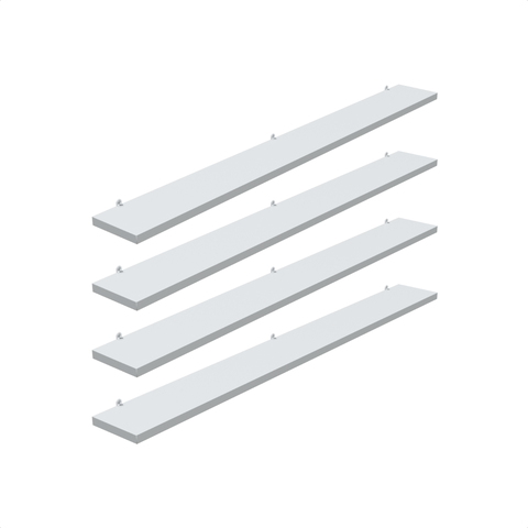 Kit 4 Prateleira Branca 90X10 + Suporte Flutuante Mdf  Organizadora Decoração Cozinha Banheiro Sala